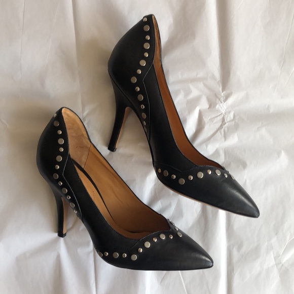 Isabel Marant Black Leather Studded Heels, Size 38 (US Size 8), EUC. - Picture 12 of 16